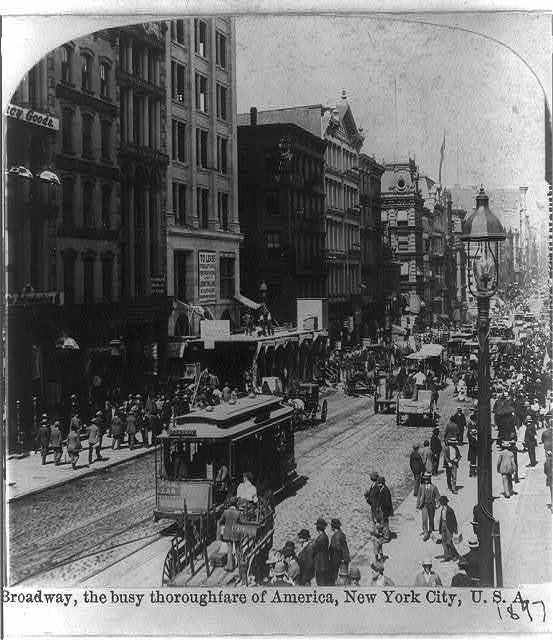 Streetcar on Broadway, New York City.