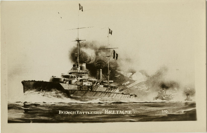 Battleship Bretagne postcard