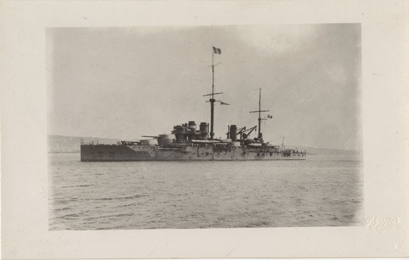 Battleship Courbet postcard