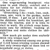 Section of the Seattle Daily Times, Do Women Work Only for Pin Money? by Nell Ray Clarke. March 13, 1932