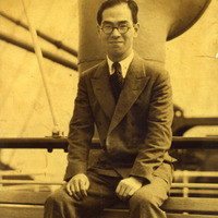 Shiro Takeda on a ship from the United States to Japan, 1932