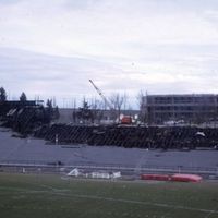 Fire in Rogers Field stands