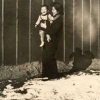 Hisako Takeda holding her son, Terry